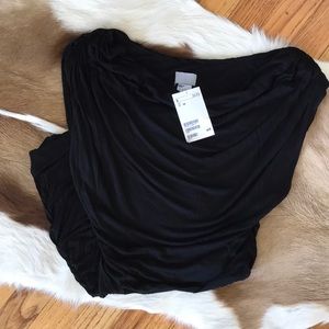 NEW H&M Ruched Sleeveless Jersey Tunic - Black XS